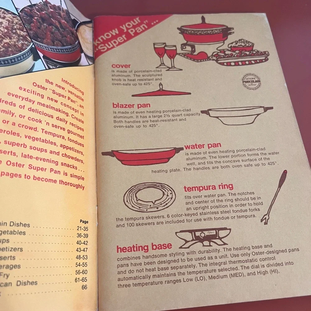 Vintage Oster Super Pan All-Purpose Mealmaker Buffet Cooker Server Cookbook